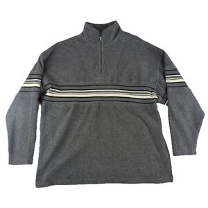 Zero Gravity‎ Sweater Men's Size Large Vintage 1/4 Zip Shirt Y2K Stripes Gray